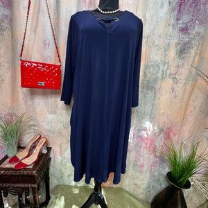 📌Nina Leonard Casual A-Line Dress with 3/4 Sleeves